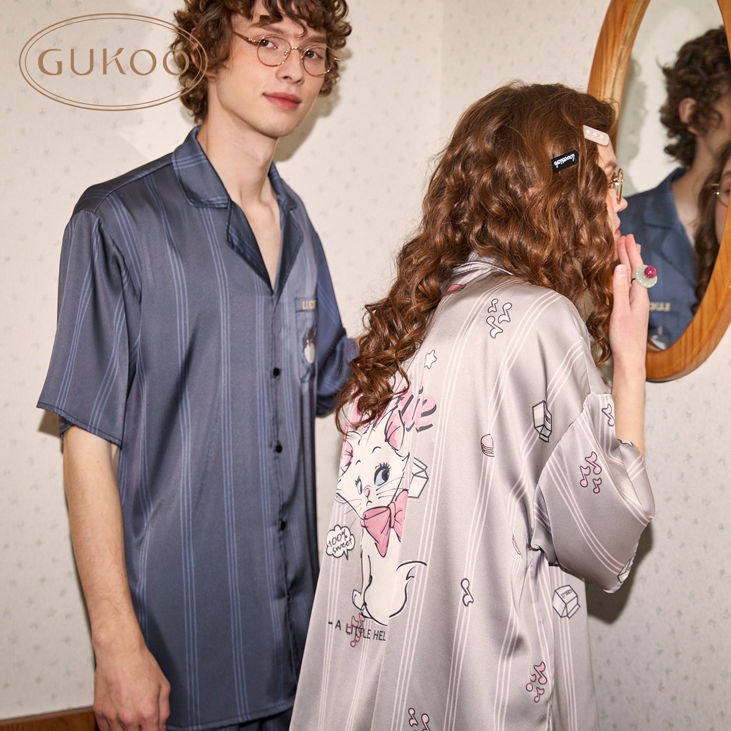 Gukoo Disney Marie & Rufus Couples' Sleepwear Set
