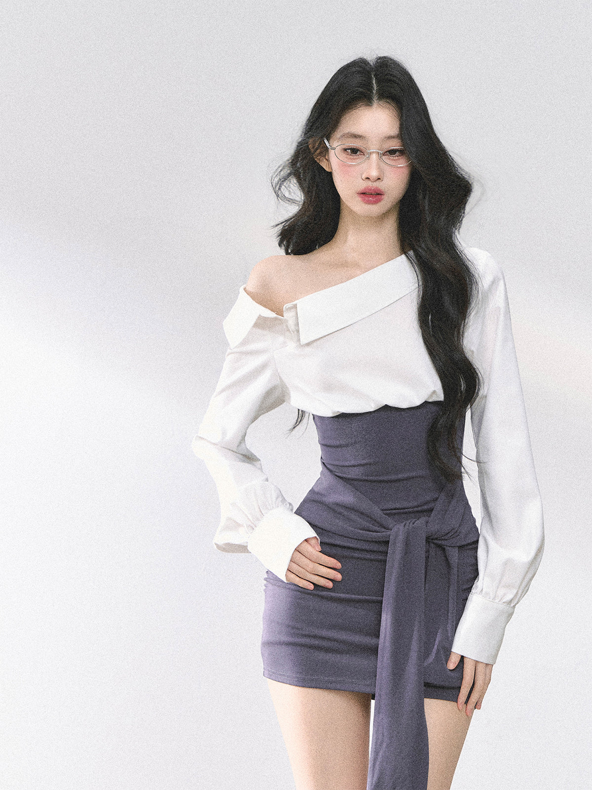 SHAOYEYAN Off-Shoulder Waist Tie Top