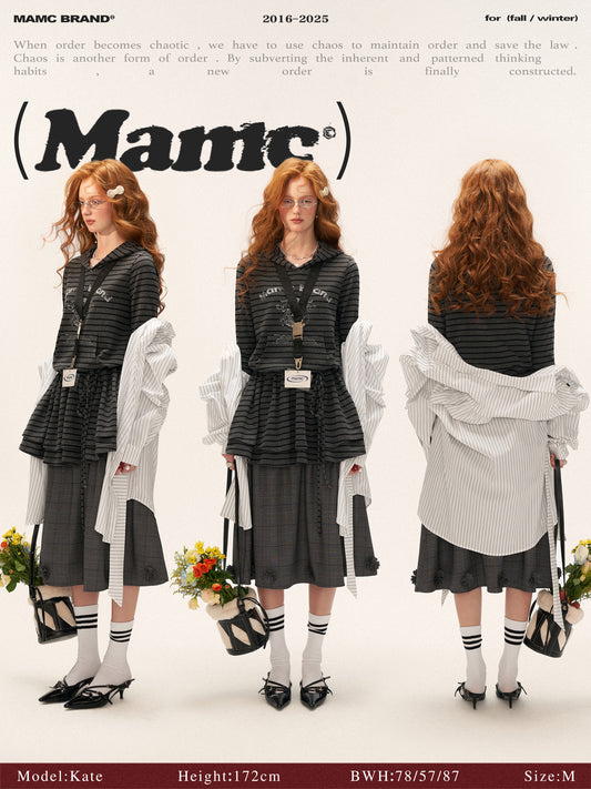 MAMC Hooded Striped Slip Dress