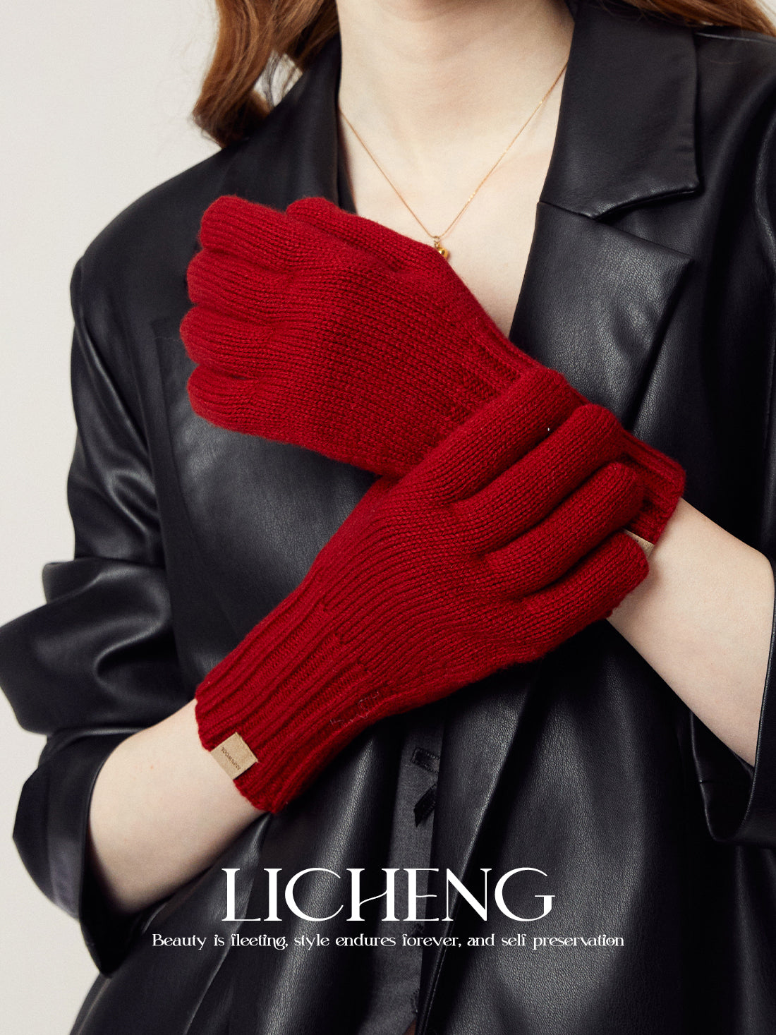 LICHENG Pure Wool Winter Gloves