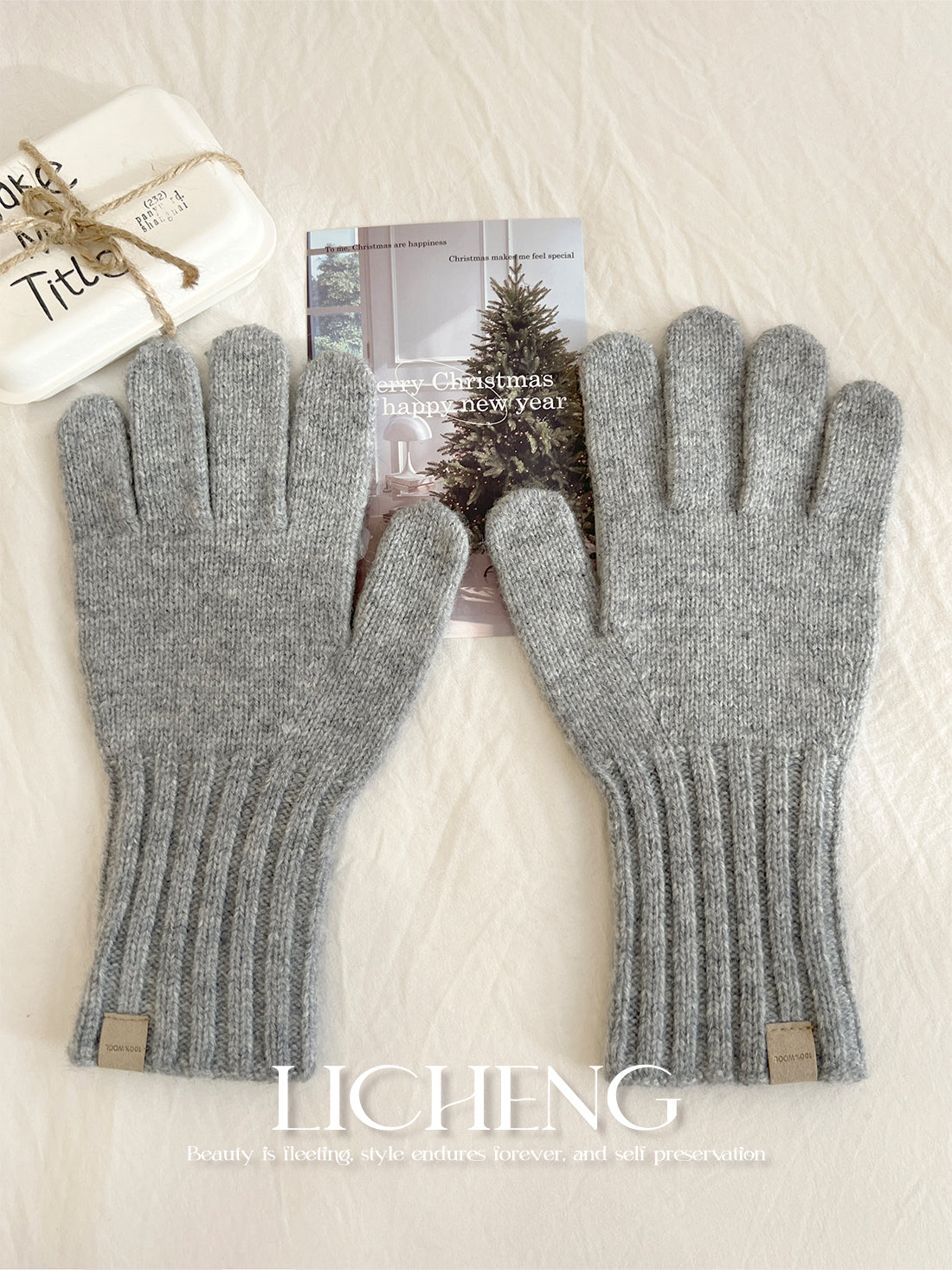 LICHENG Pure Wool Winter Gloves