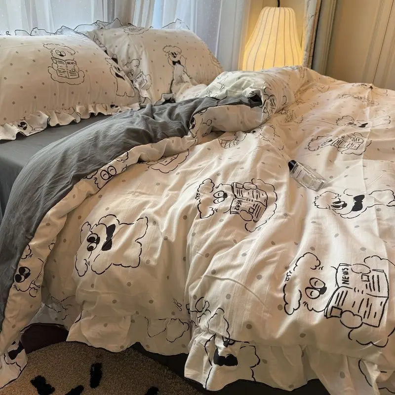 Korean Princess Duvet Cover Bedding Set
