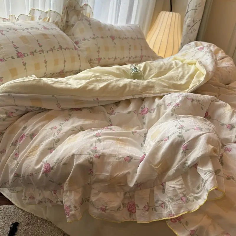 Korean Princess Duvet Cover Bedding Set