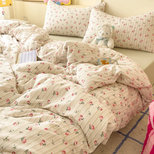 Romantic Flower Duvet Cover Bedding Set