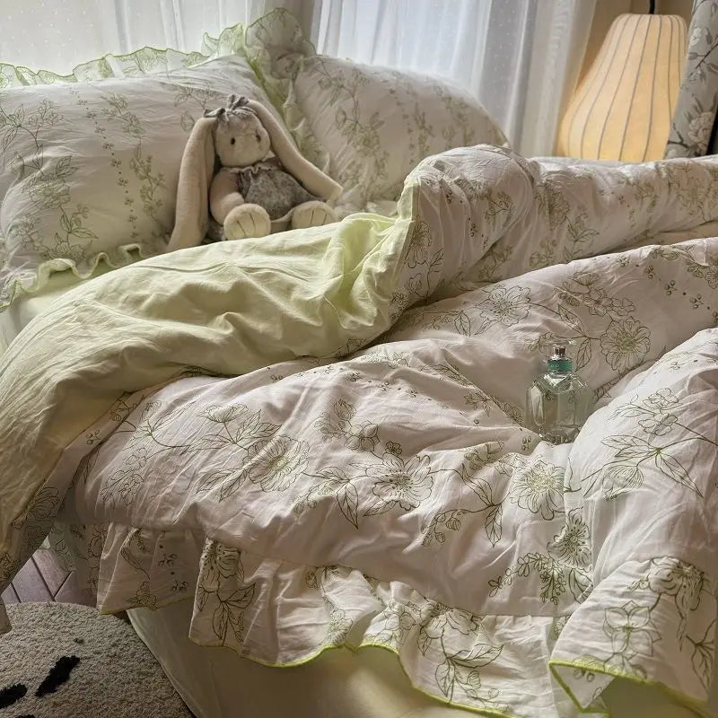 Korean Princess Duvet Cover Bedding Set