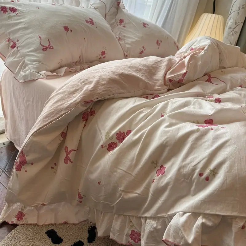Korean Princess Duvet Cover Bedding Set