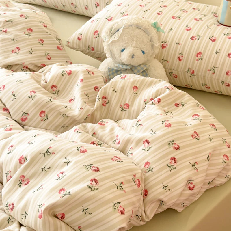 Romantic Flower Duvet Cover Bedding Set