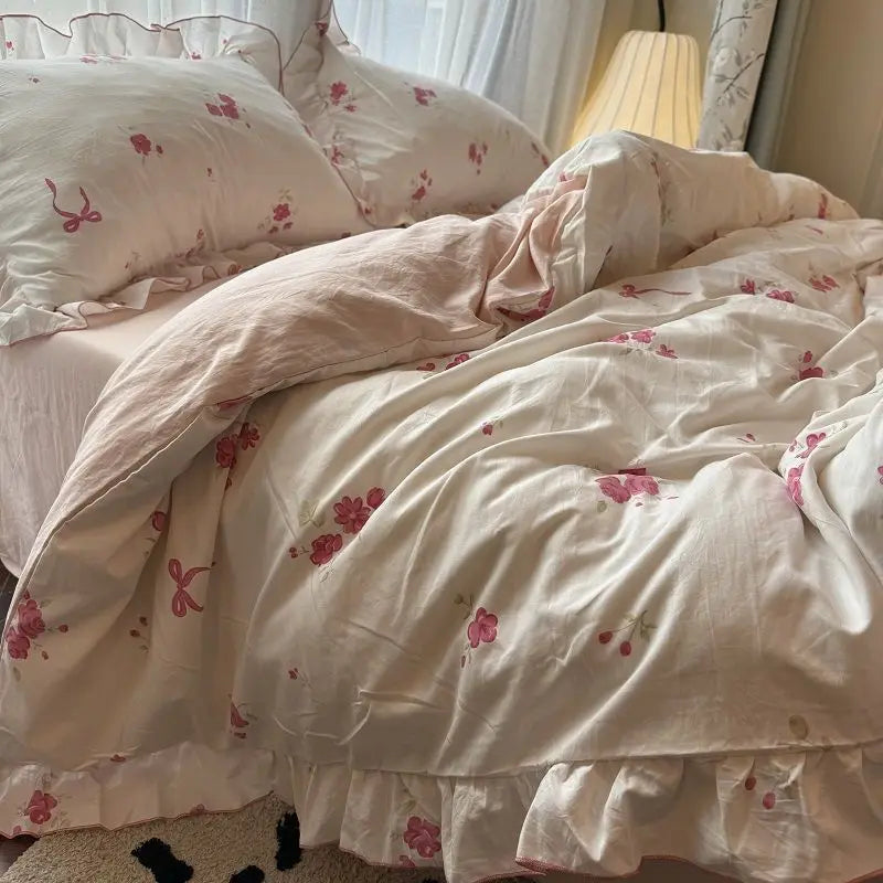 Korean Princess Duvet Cover Bedding Set