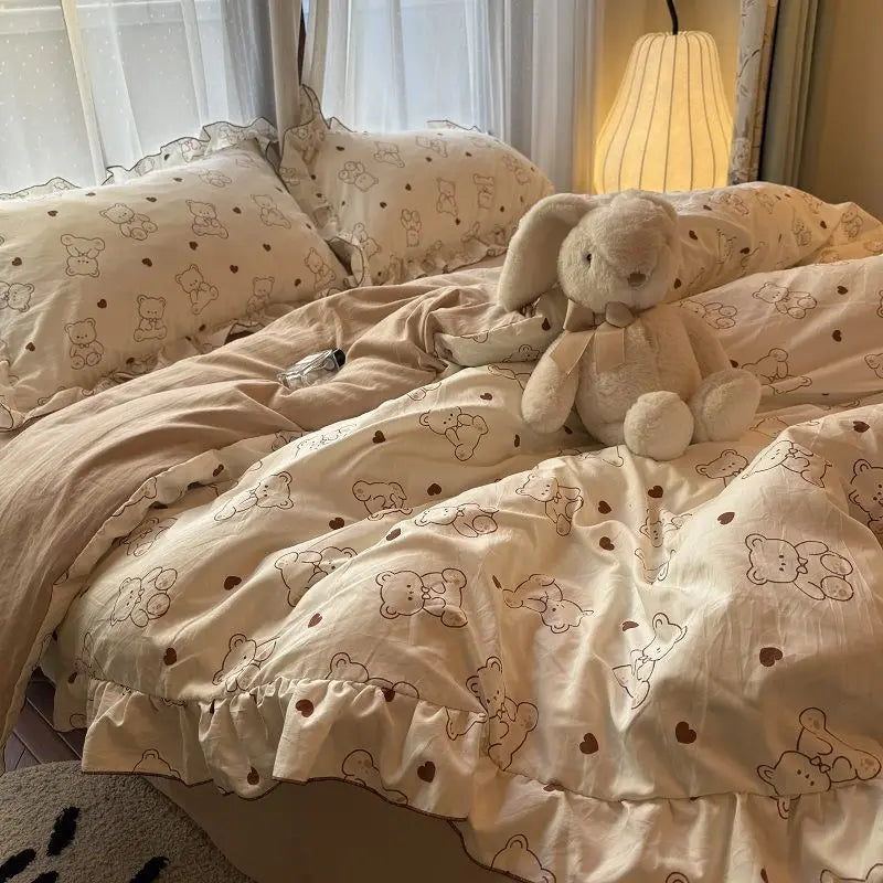 Korean Princess Duvet Cover Bedding Set