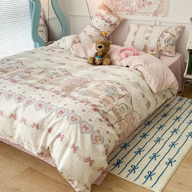 Cute Bear Duvet Cover Bedding Set