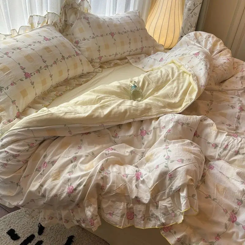 Korean Princess Duvet Cover Bedding Set
