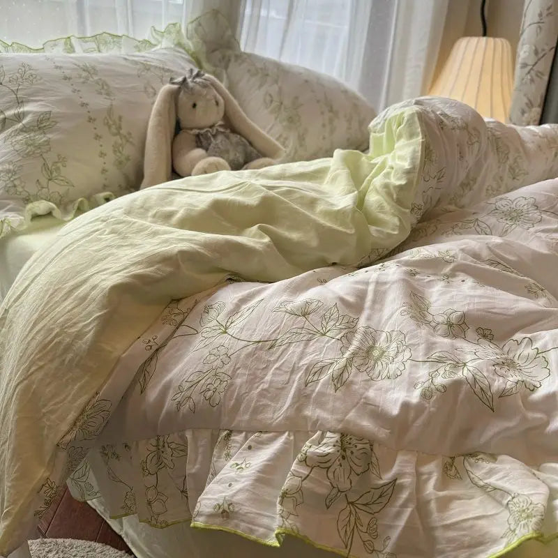 Korean Princess Duvet Cover Bedding Set