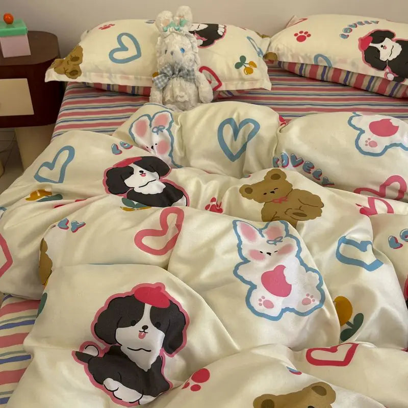 Cute Bear Duvet Cover Bedding Set