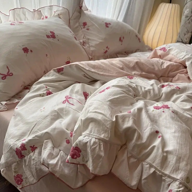 Korean Princess Duvet Cover Bedding Set