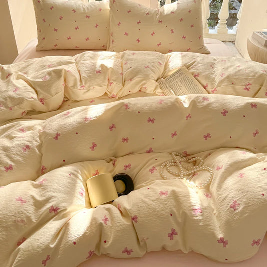 Kawaii Bow Bedding Set