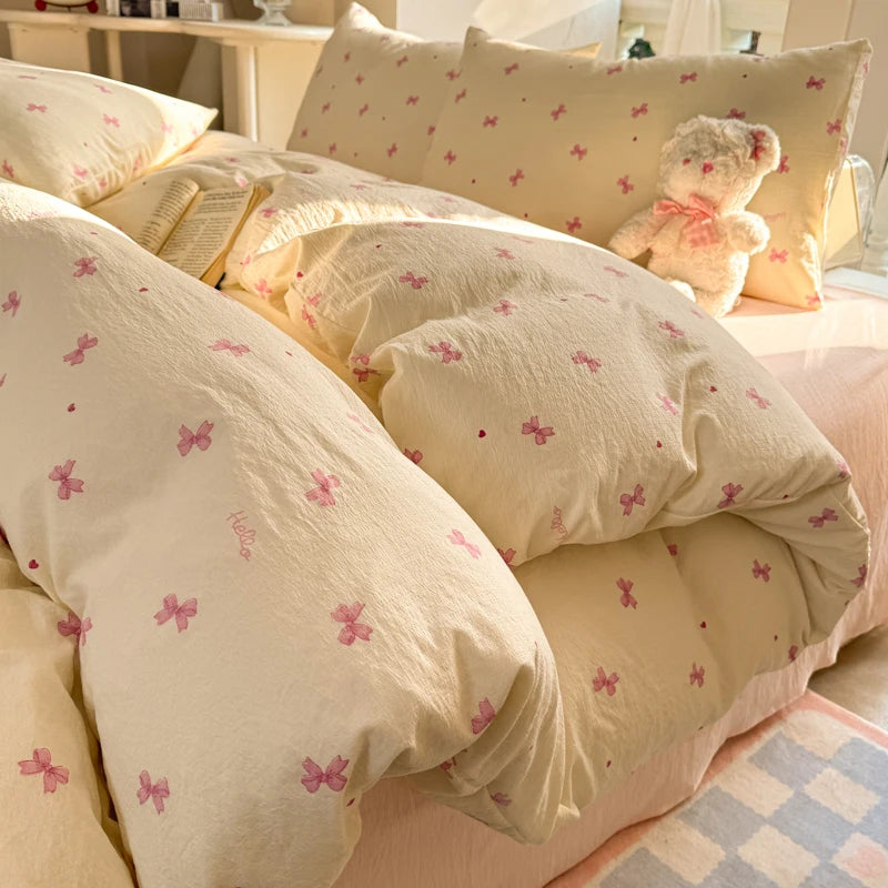 Kawaii Bow Bedding Set