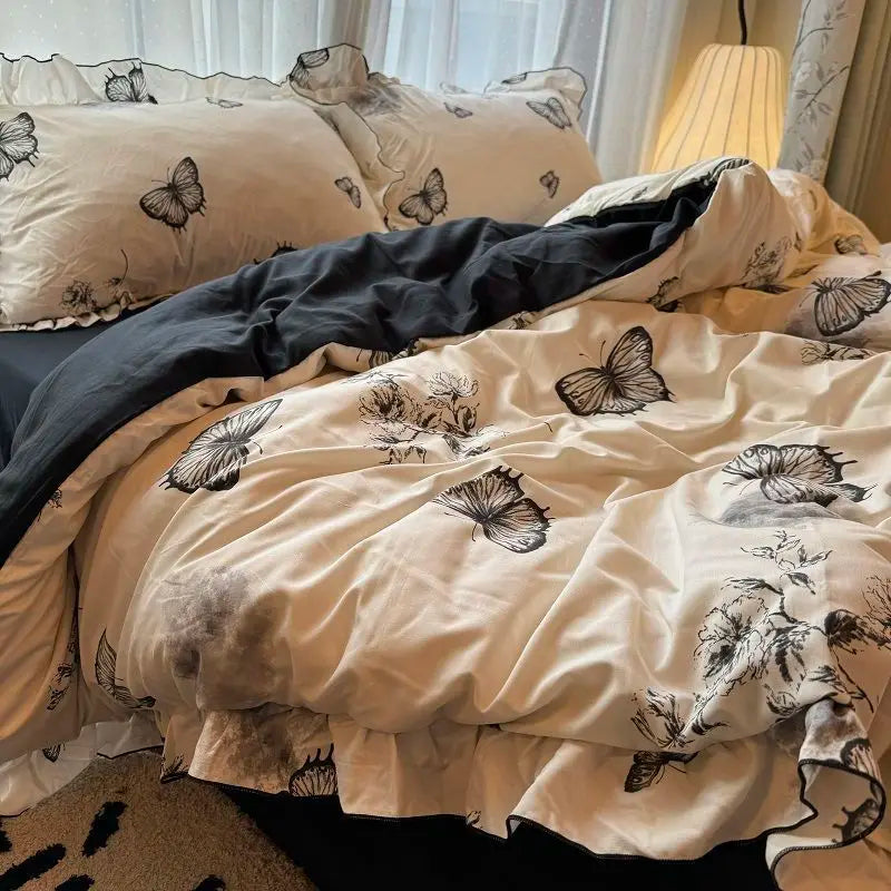 Korean Princess Duvet Cover Bedding Set