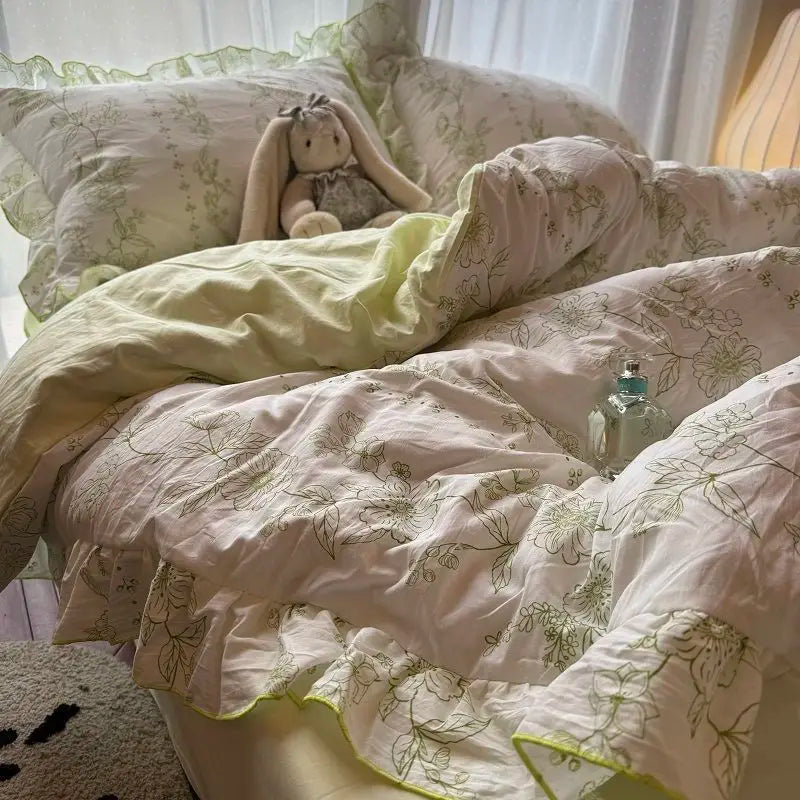 Korean Princess Duvet Cover Bedding Set