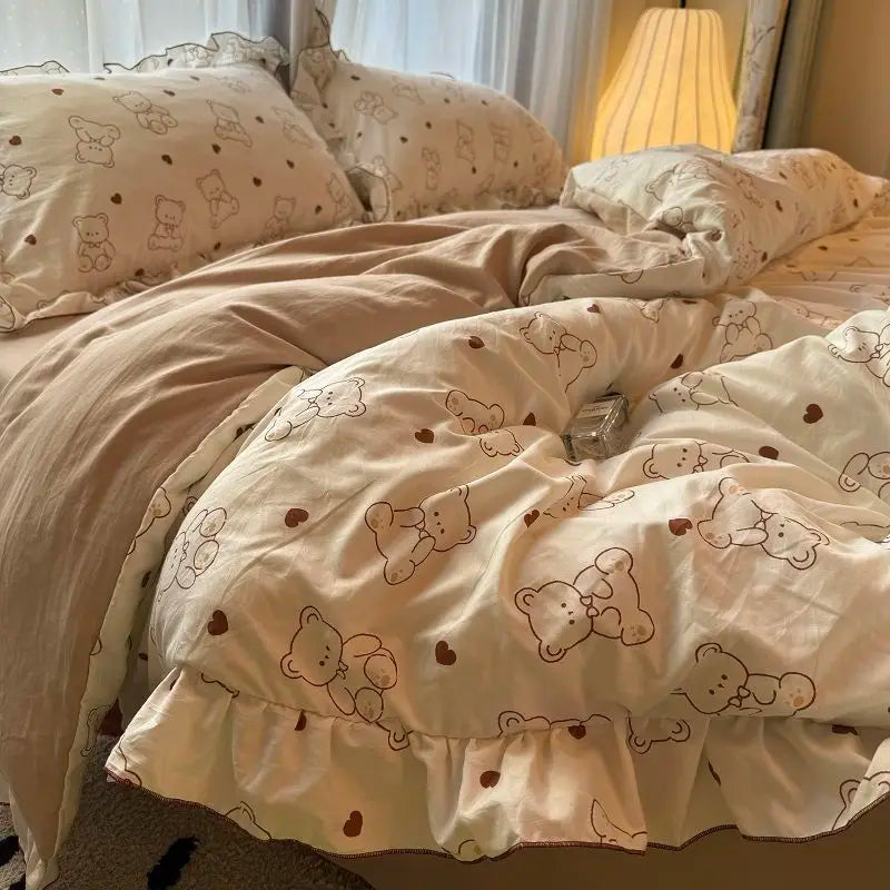 Korean Princess Duvet Cover Bedding Set