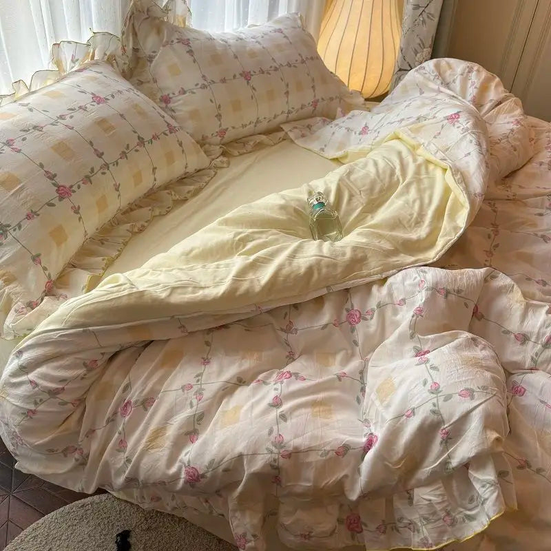 Korean Princess Duvet Cover Bedding Set