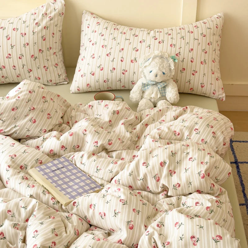 Romantic Flower Duvet Cover Bedding Set