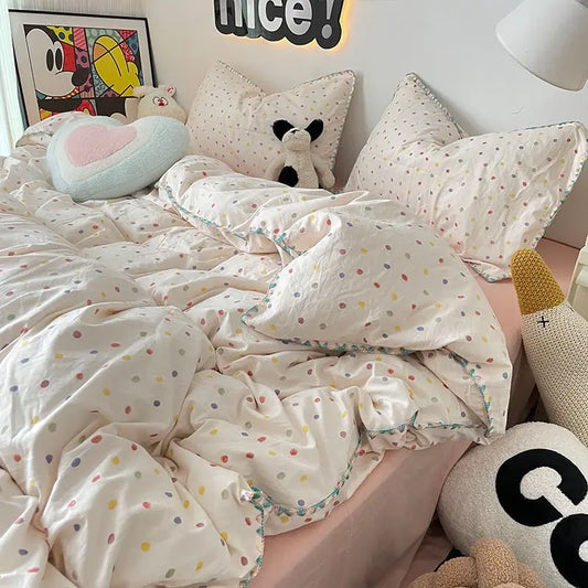 Simple Colorful Dot Bedding Set