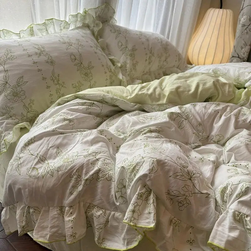 Korean Princess Duvet Cover Bedding Set