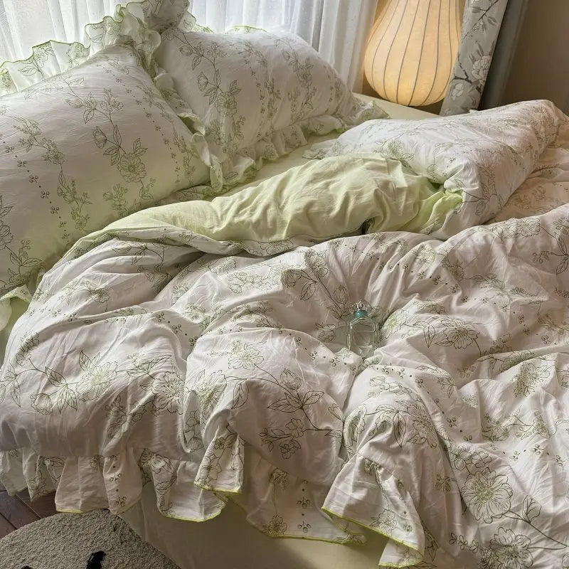 Korean Princess Duvet Cover Bedding Set