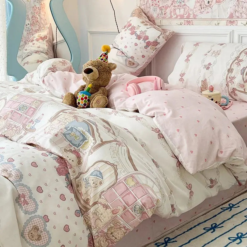 Cute Bear Duvet Cover Bedding Set