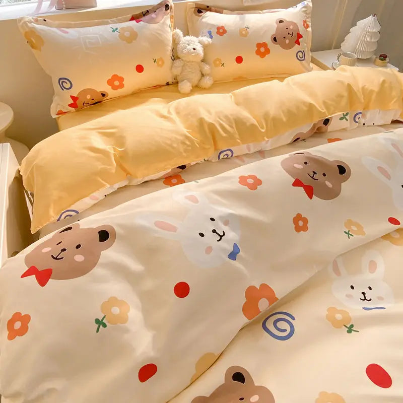 Cute Bear Duvet Cover Bedding Set