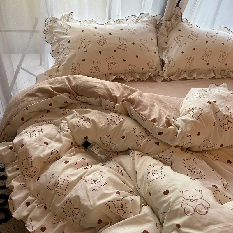Korean Princess Duvet Cover Bedding Set