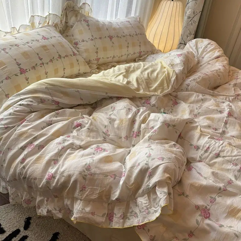 Korean Princess Duvet Cover Bedding Set
