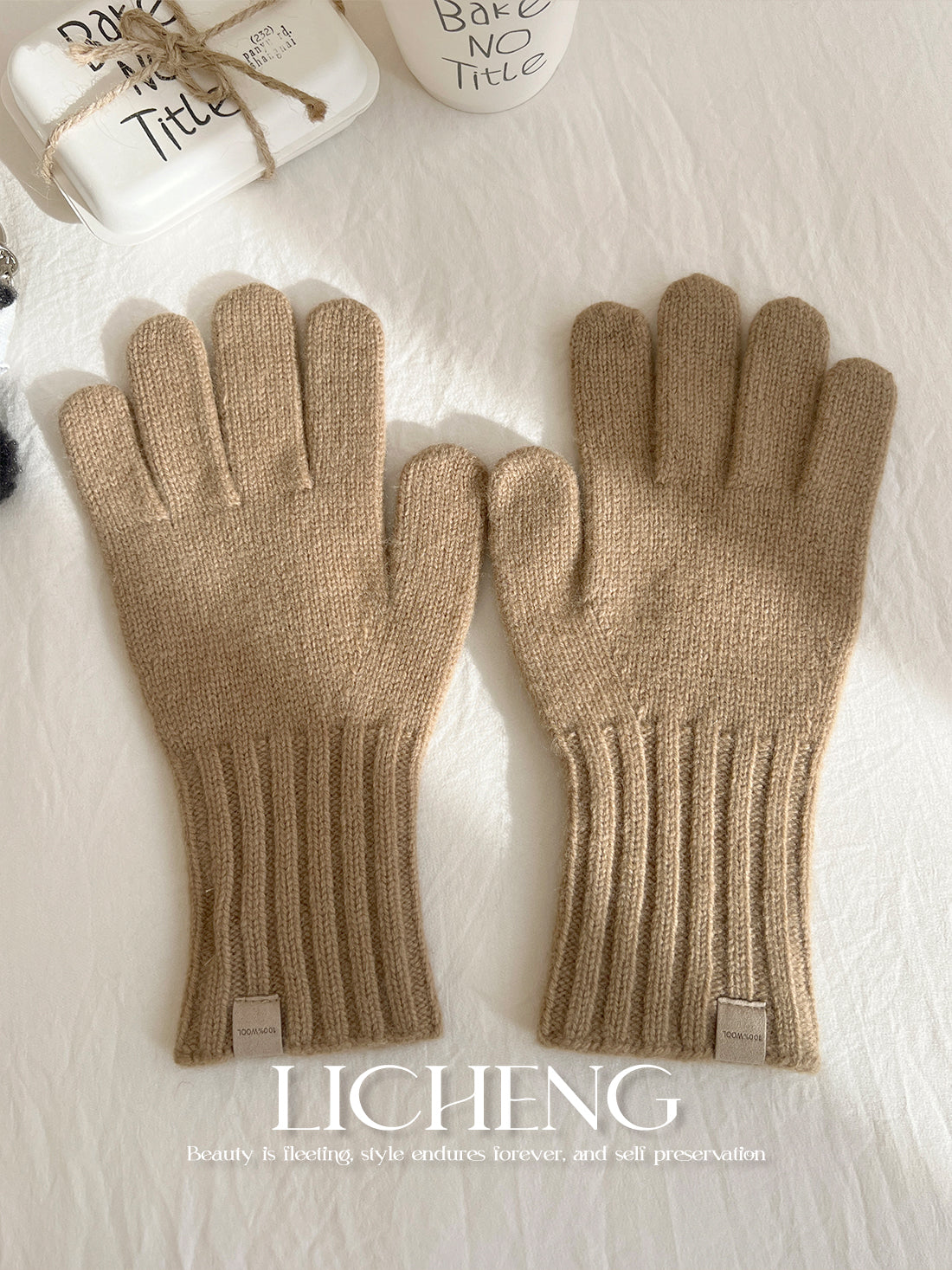 LICHENG Pure Wool Winter Gloves