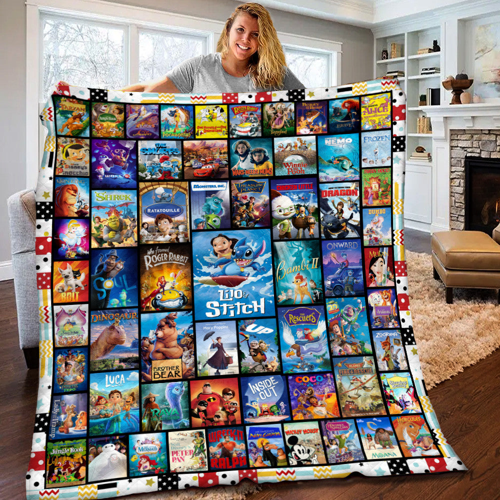 Disney Movies Quilt Fleece Blanket