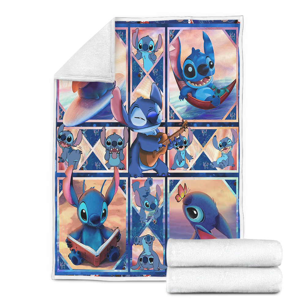 Disney Stitch Quilt Fleece Blanket