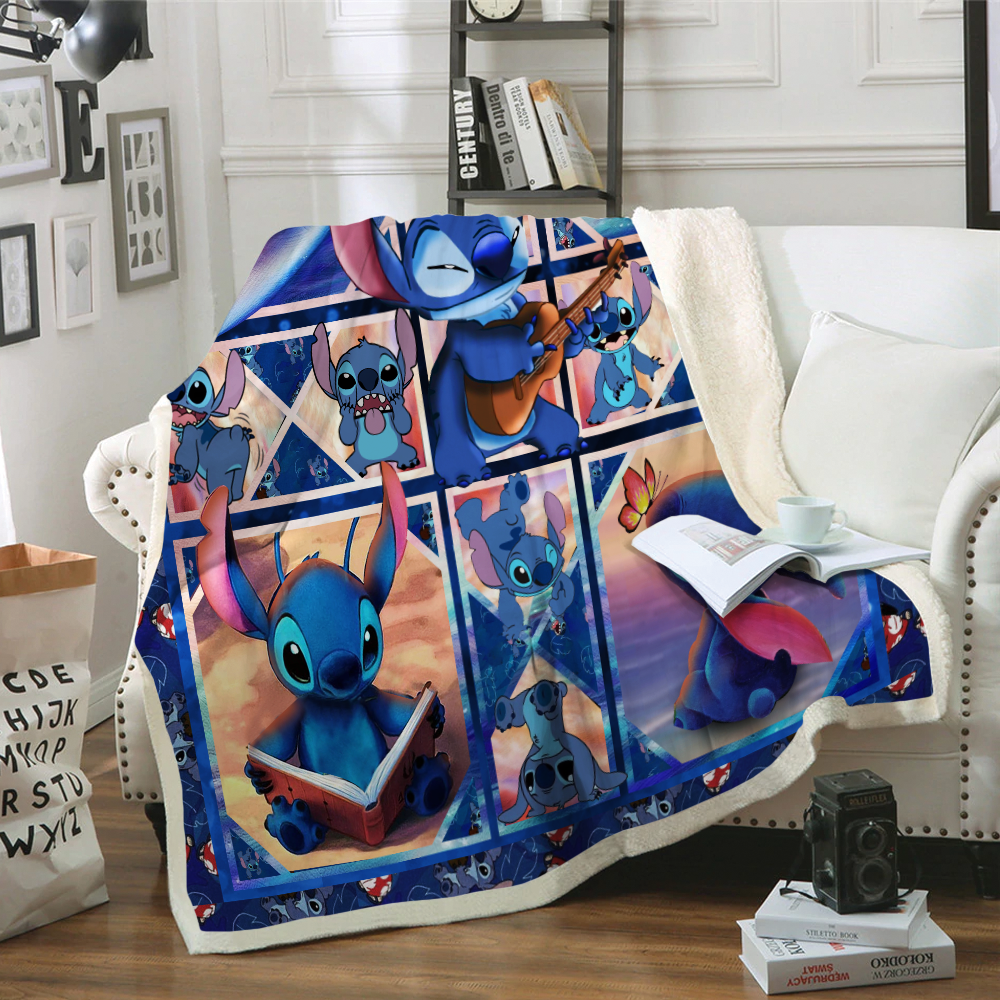 Disney Stitch Quilt Fleece Blanket