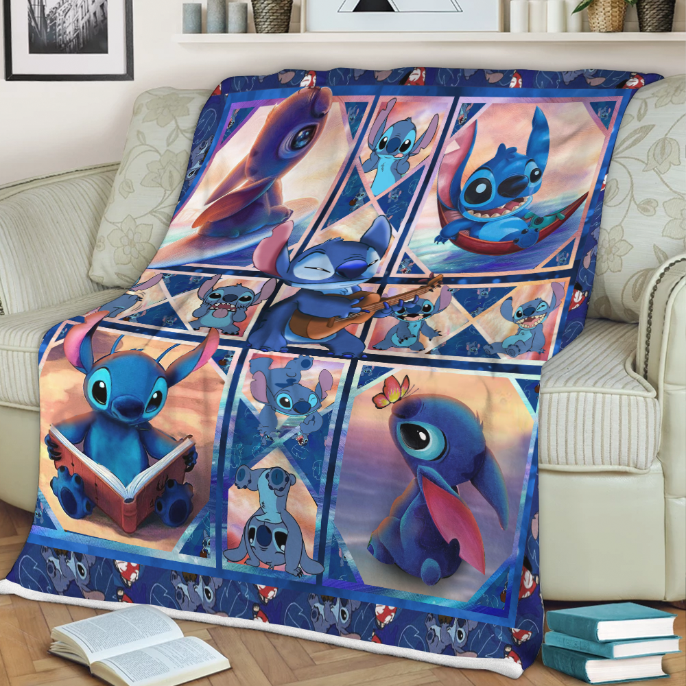 Disney Stitch Quilt Fleece Blanket