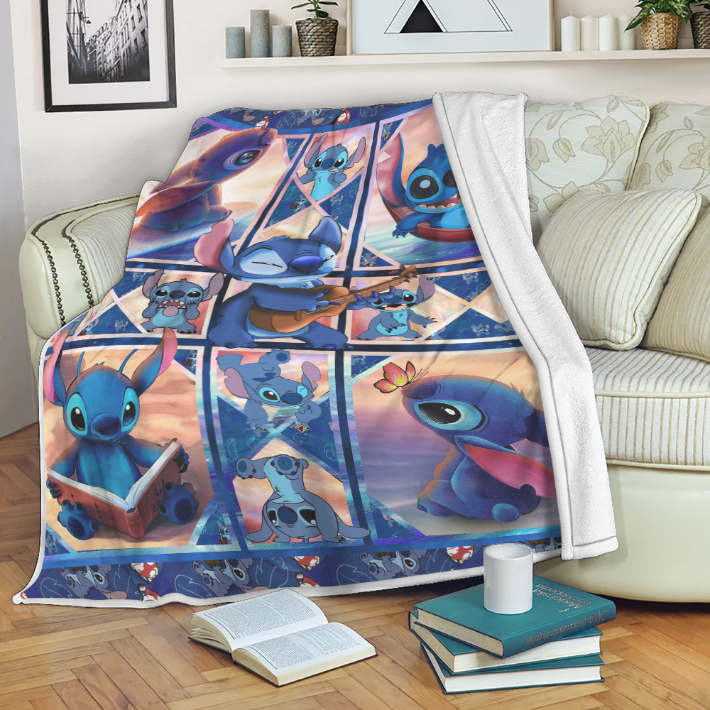 Disney Stitch Quilt Fleece Blanket