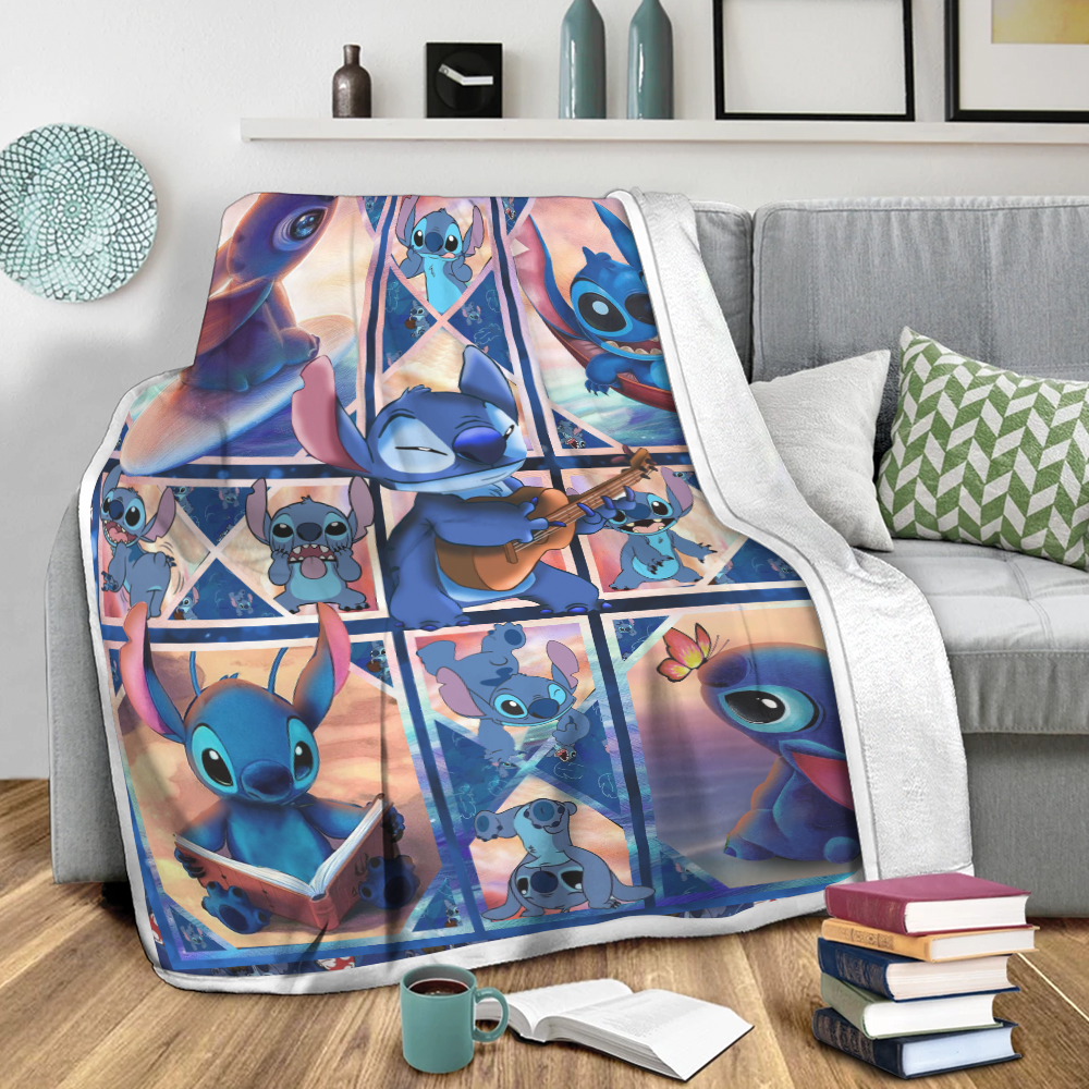 Disney Stitch Quilt Fleece Blanket