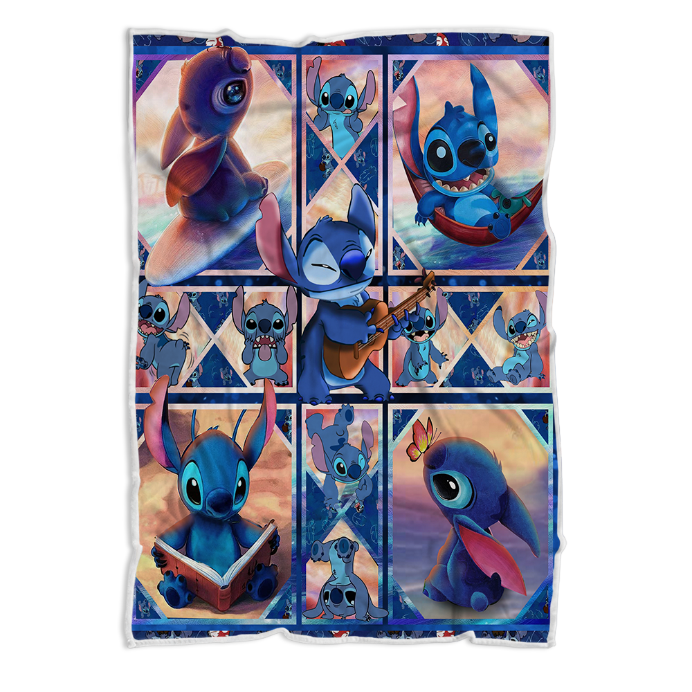 Disney Stitch Quilt Fleece Blanket