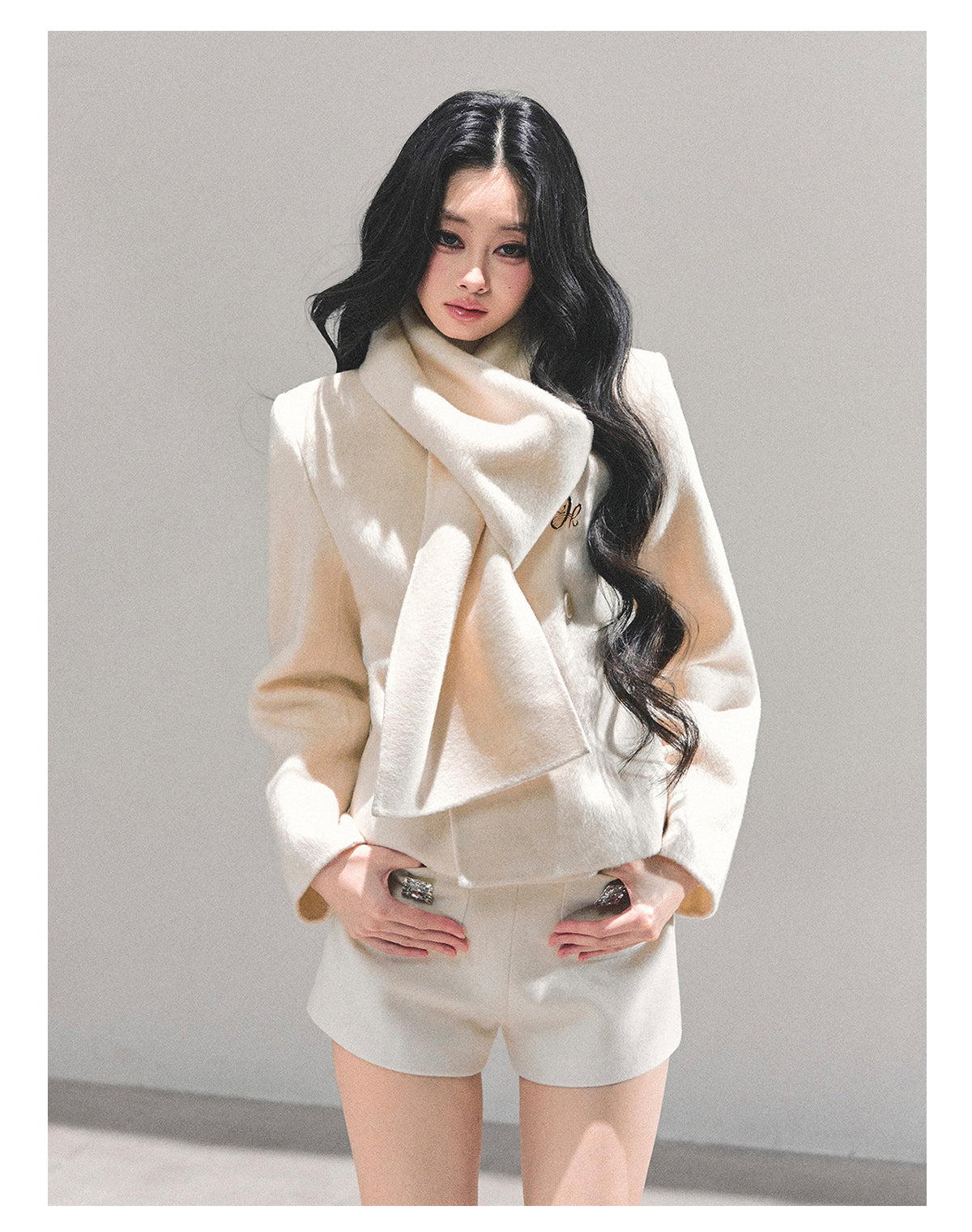 ShaoYeYan Twilight Snow Forest Wool Coat