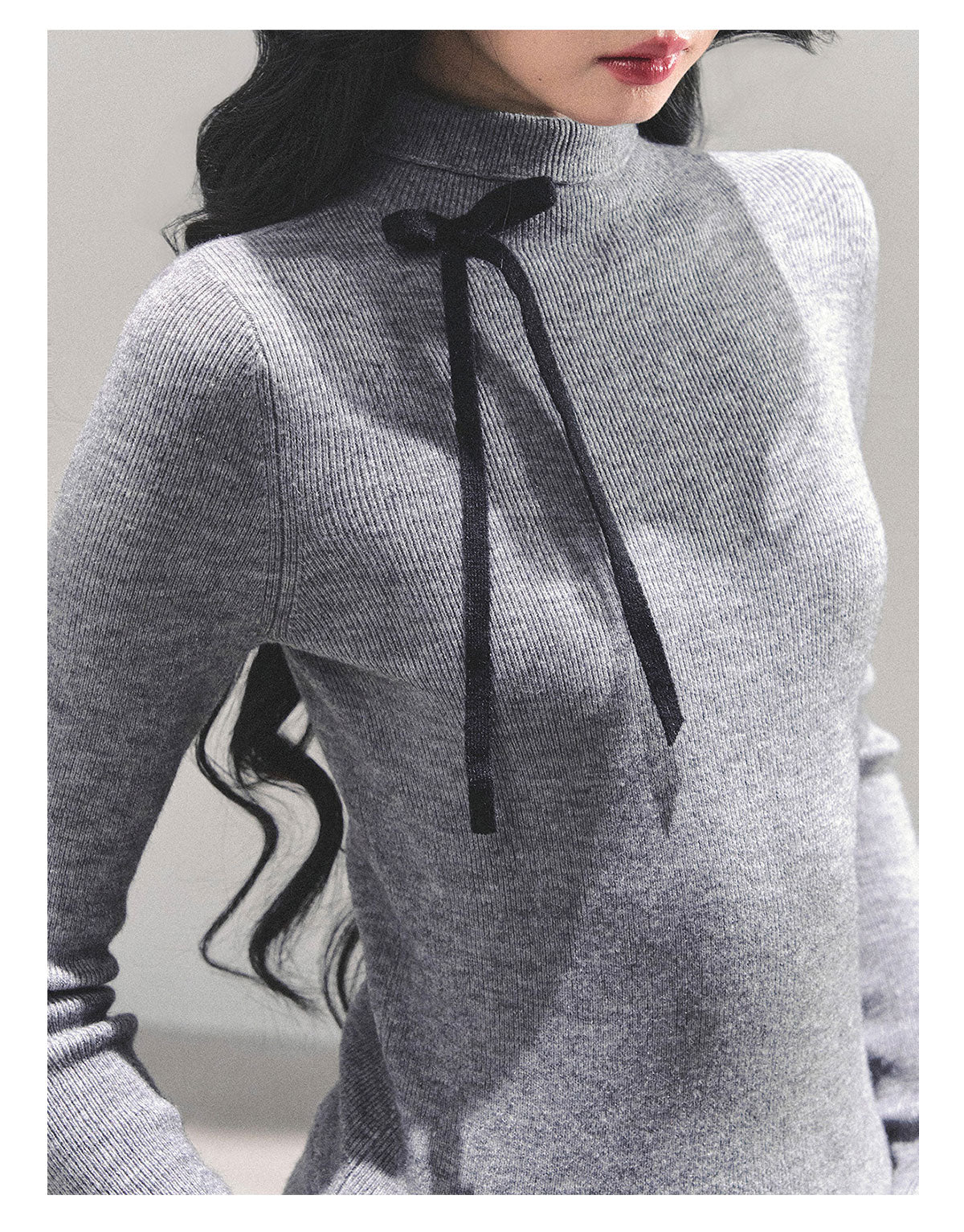 ShaoYeYan Velvet Touch Semi-Turtleneck Knit Top