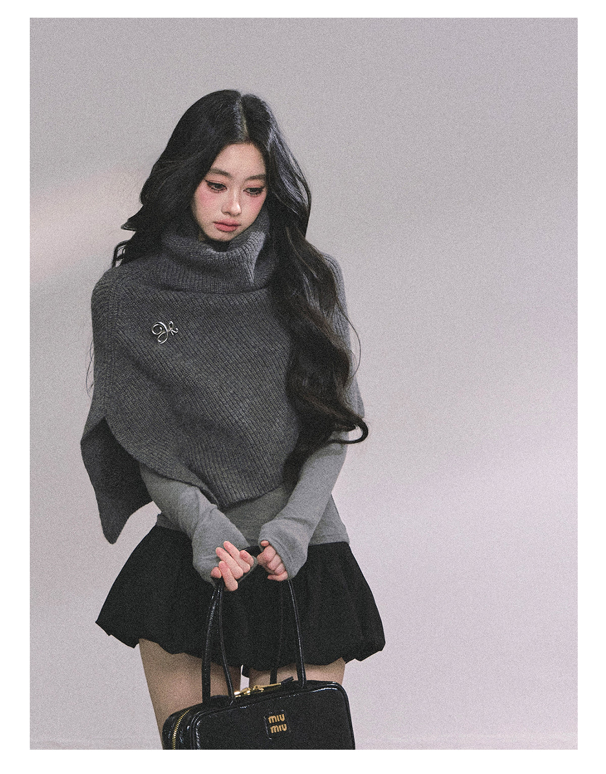 ShaoYeYan Late Autumn Sycamore Korean Style Loose High-Neck Sweater & Shawl
