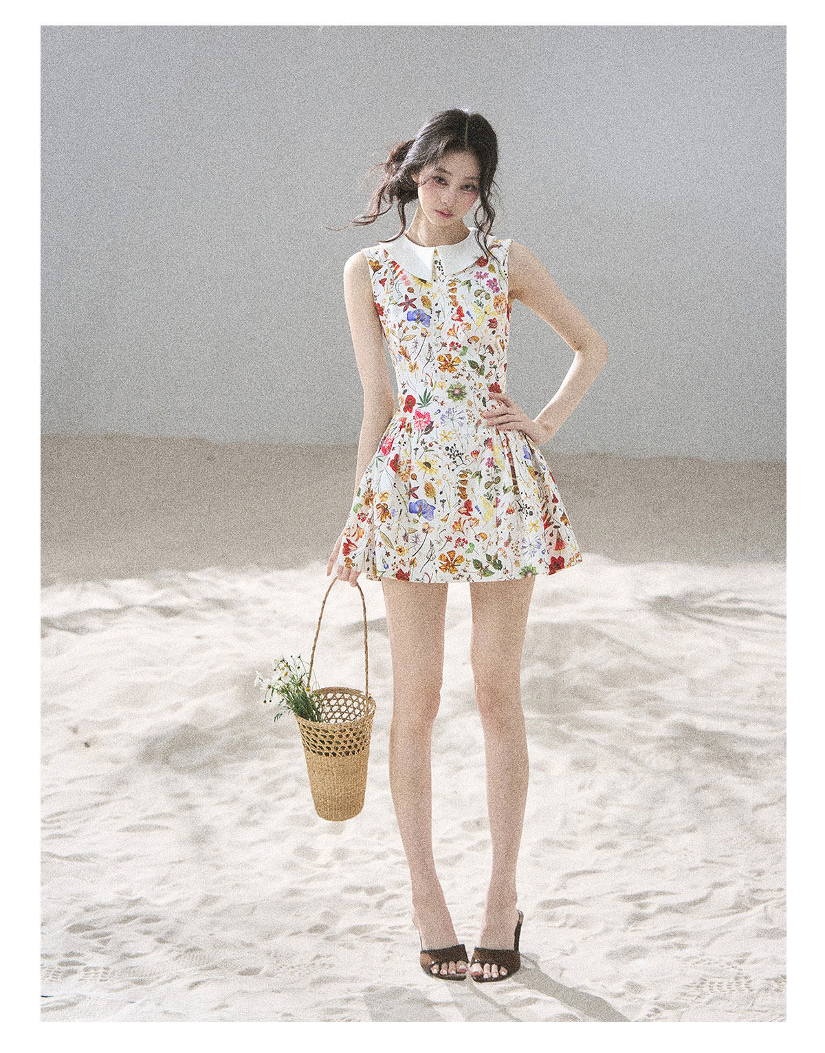 ShaoYeYan Aomalm Petals Blown by the Wind French Floral Dress