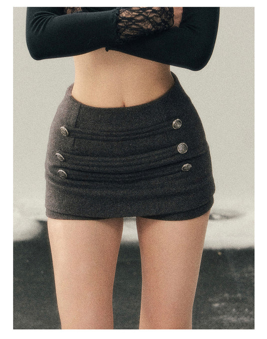 ShaoYeYan Aomalm Wilderness Narrative Wool Skort