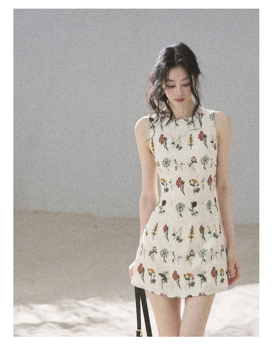 ShaoYeYan Aomalm Mountain Wilds in Bloom French Elegant Floral Dress