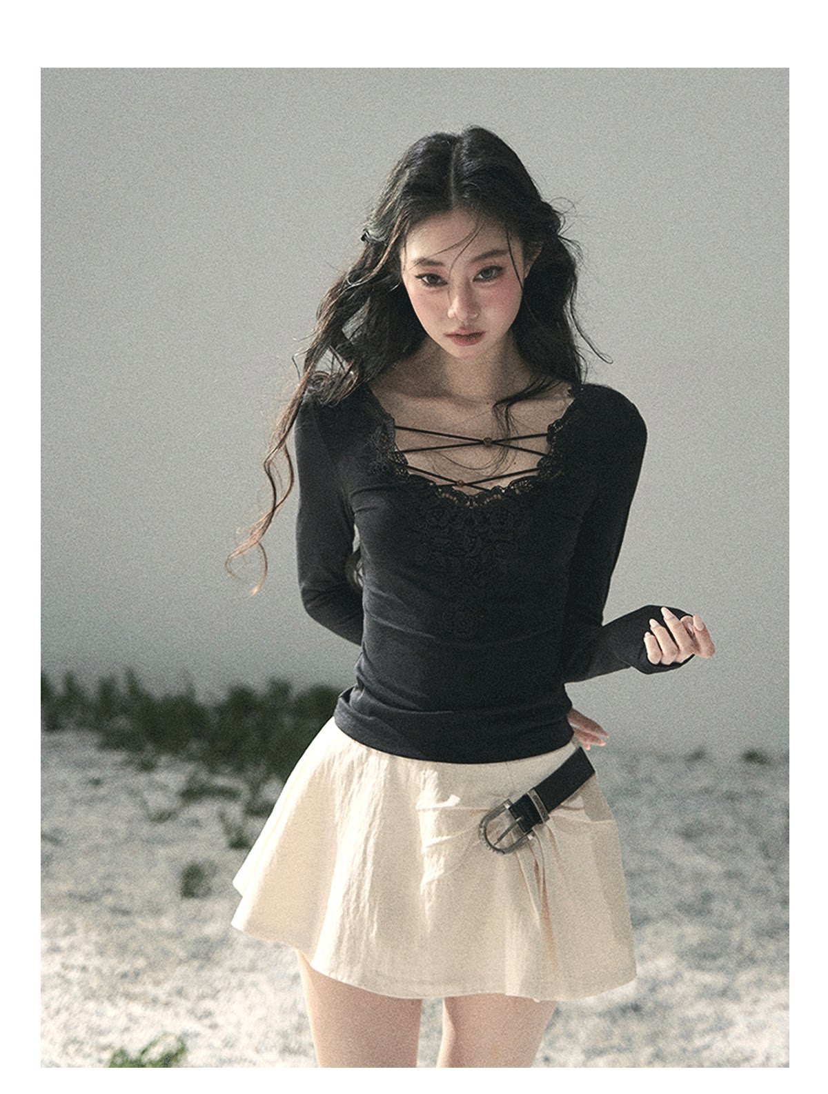 ShaoYeYan Aomalm Corridor Wind Chimes French Sweet A-Line Skirt