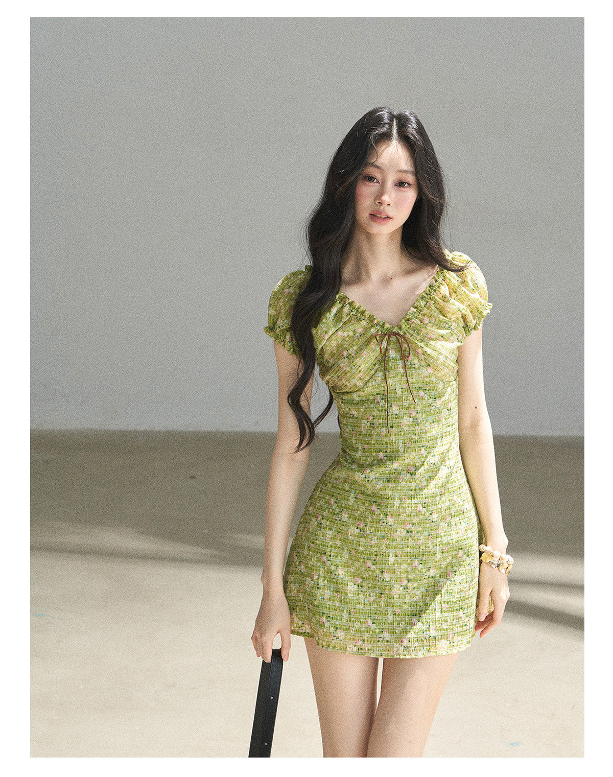 ShaoYeYan Aomalm Breath of the Forest French Embroidered Chiffon Dress
