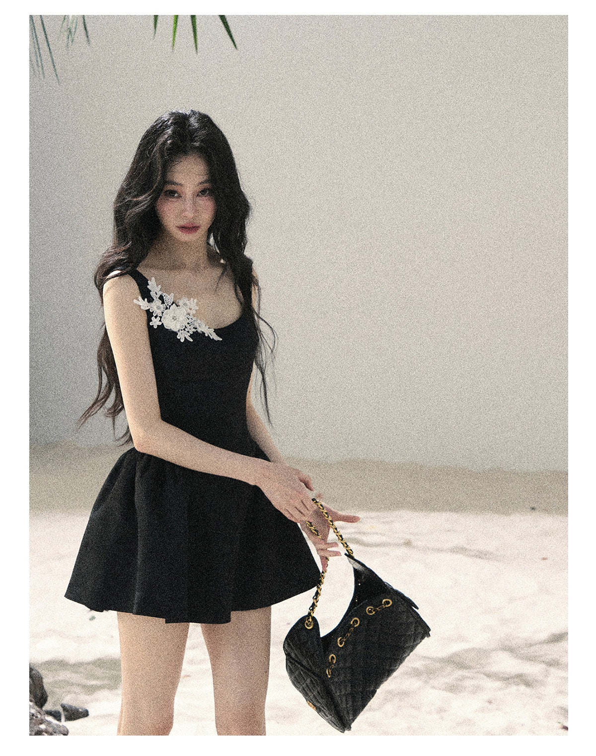 ShaoYeYan Aomalm Wisteria Climbs the Branches French Lace Floral Dress