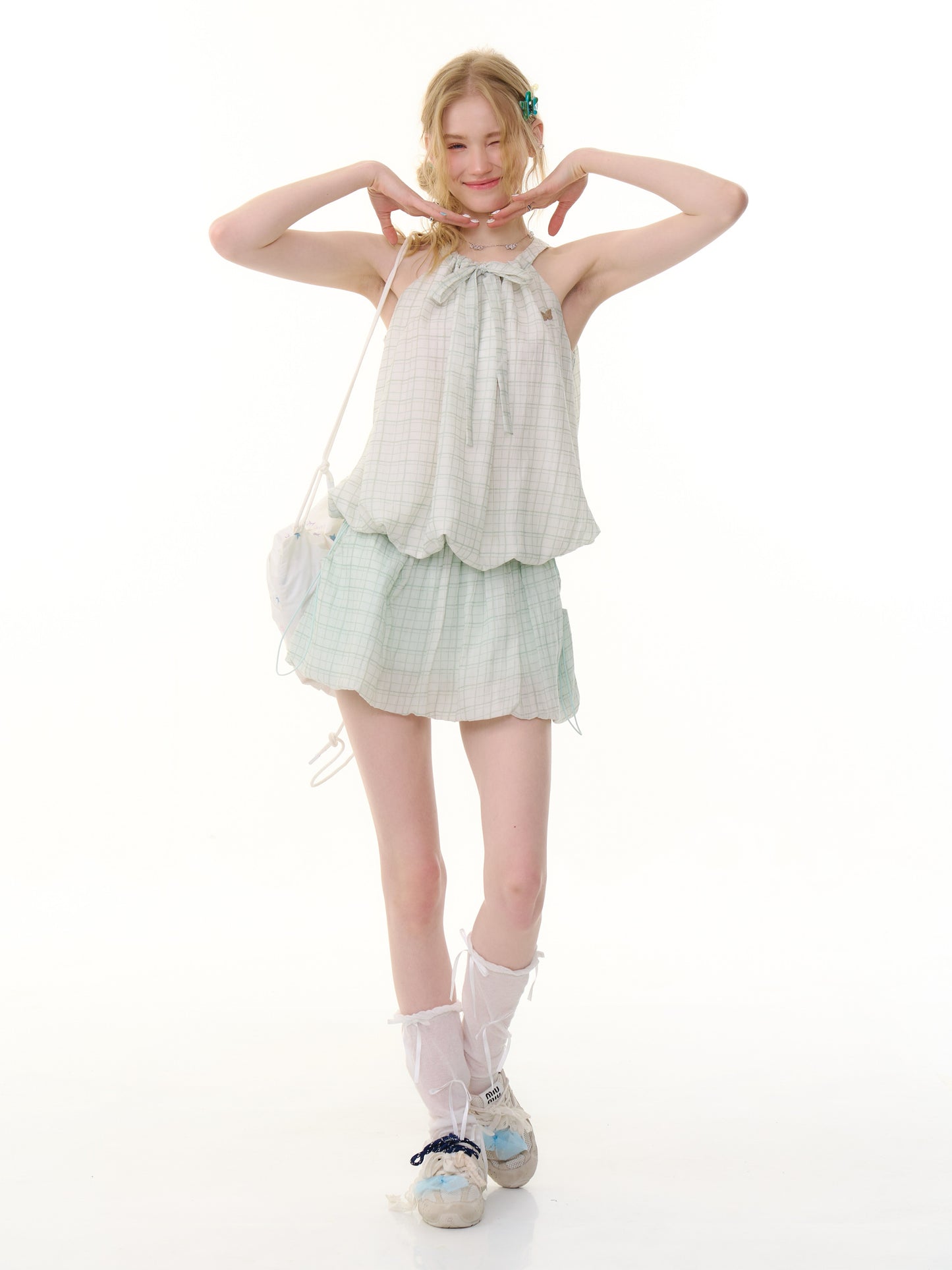 ziziFei Retro Bow-Tie Bustier Top & Mini Skirt